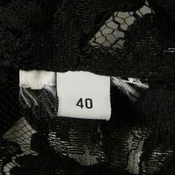 مملوكة مسبقًا Givenchy Black Sheer Lace Jersey T-Shirt M