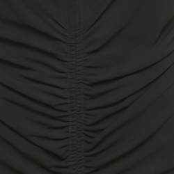 Pre Owned فستان قصير جيفنشي كريب أسود بثنيات مطاطية مقاس صغير (سمول)