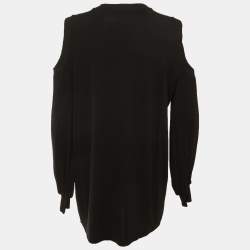 Pre Owned Givenchy Black Crepe Cold Shoulder Tunic L