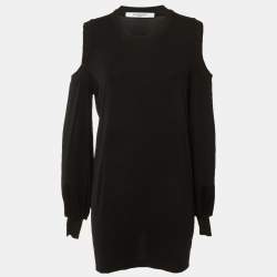Pre Owned Givenchy Black Crepe Cold Shoulder Tunic L