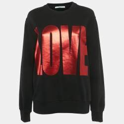 Pre Owned سويت شيرت جيفنشي قطن أسود بطبعة حب مقاس صغير (سمول)