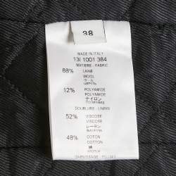 Pre Owned Givenchy Black Floral Print Felt Zip-Up Jacket M