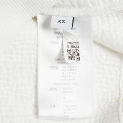 Pre Owned هودي جيفنشي كبير بشعار مطبوع أبيض نمط ممزق مقاس صغير جدًا - إكس سمول