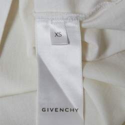 Pre Owned Givenchy White Logo Print Cotton Short Sleeve T-Shirt XS