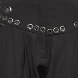 Pre Owned Givenchy Black Crepe Eyelet Detail Trousers M