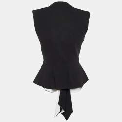 Pre Owned توب جيفنشي كريب درابيه أحادي اللون بلا أكمام مقاس متوسط - ميديوم