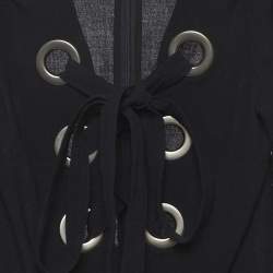 Pre Owned فساتين جيفنشي كريب أزرق برباط ضيق مقاس صغير - سمول