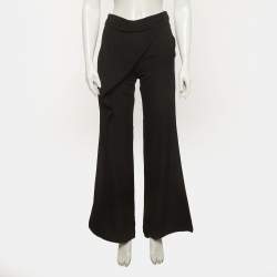 Pre Owned Givenchy Black Wool Flap Detail Trousers S