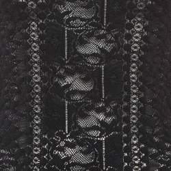 Pre Owned توب جيفنشي دانتيل أسود مرن شفاف توب بدون أكمام متوسط