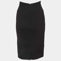 Pre Owned Givenchy Black Gabardine Pencil Skirt M