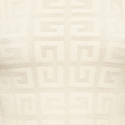 Pre Owned ستراتش نيت جيفنشي أبيض بطبعة مونوغرام بياقة عالية مقاس صغير جدًا