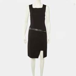 Pre Owned Givenchy Black Knit Zip Detail Mini Dress M