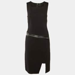 Pre Owned Givenchy Black Knit Zip Detail Mini Dress M