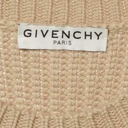 Pre Owned Givenchy Beige Cashmere Crew Neck Sweater S