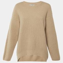 Pre Owned Givenchy Beige Cashmere Crew Neck Sweater S
