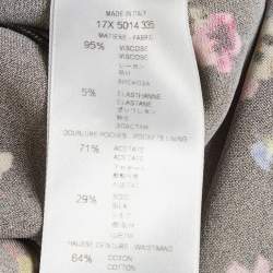 Pre Owned بنطال واسع الساق جيفنشي كريب سترتش طبعة زهور سوداء مقاس متوسط (ميديم)