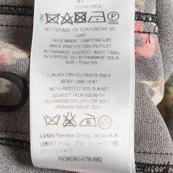 Pre Owned بنطال واسع الساق جيفنشي كريب سترتش طبعة زهور سوداء مقاس متوسط (ميديم)