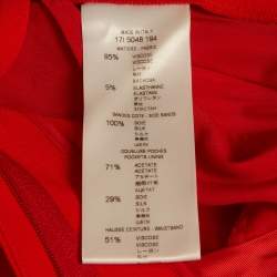 Pre Owned Givenchy Red Satin Trim Crepe Trousers S