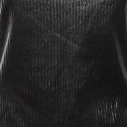 Pre Owned Givenchy Black Leather & Rib Knit Scoop Neck Tank Top M