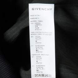 Pre Owned Givenchy Black Leather & Rib Knit Scoop Neck Tank Top M