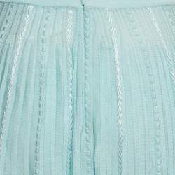 مملوكة مسبقًا Givenchy Turquoise Knit Flared Mini Skirt S 