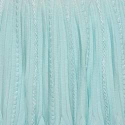 مملوكة مسبقًا Givenchy Turquoise Knit Flared Mini Skirt S 