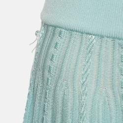 مملوكة مسبقًا Givenchy Turquoise Knit Flared Mini Skirt S 