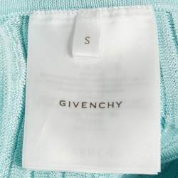 مملوكة مسبقًا Givenchy Turquoise Knit Flared Mini Skirt S 
