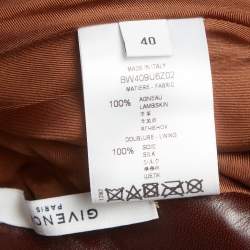 Pre Owned Givenchy Brown Ombre Leather Pleated Midi Skirt M