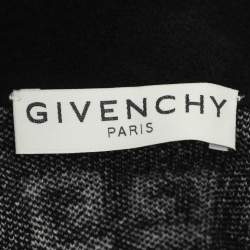 Pre Owned Givenchy Black/White Monochrome Knitted Cardigan M