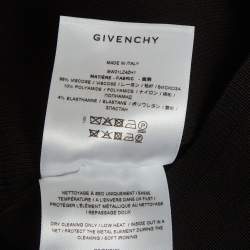Pre Owned فستان جيفنشي صغير أسود بحبكة مضلعة وتفاصيل شعار معدني مقاس كبير - لارج