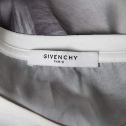 Givenchy White Cotton Braid Printed Detail Sleeveless T Shirt XS