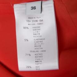 Pre Owned Givenchy Bright Orange Stretch Knit Sleeveless Asymmetric Hem Sheath Dress S