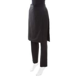 Pre Owned Givenchy Black Wool Skirt Overlay Detail Pants M