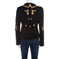 Givenchy Black Studded Wool Oversized Lapel Detail Jacket M 