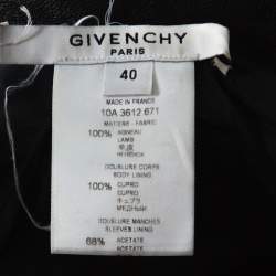 Givenchy Black Lamb Leather Motorcycle Zip Up Jacket M