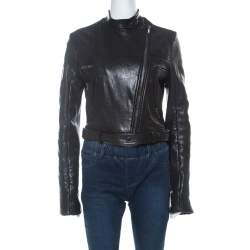 Givenchy Black Lamb Leather Motorcycle Zip Up Jacket M