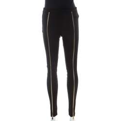 Givenchy Black Stretch Zip Detail Leggings S