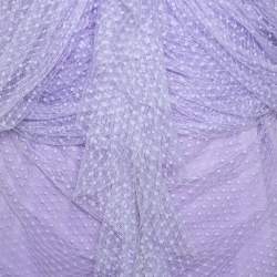 Givenchy Lilac Textured Mesh Ruched Zip Front Dress M