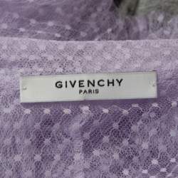 Givenchy Lilac Textured Mesh Ruched Zip Front Dress M