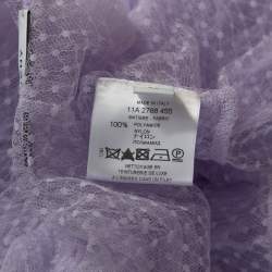 Givenchy Lilac Textured Mesh Ruched Zip Front Dress M