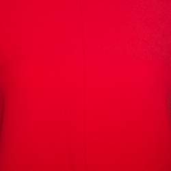 Pre Owned Givenchy Red Crepe Padded Shoulder Shift Dress S