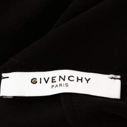 Pre Owned Givenchy Monochrome Crepe Fringed Shawl Detail Top M