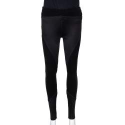 Givenchy Black Stretch Knit Patched Leggings M