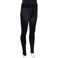 Givenchy Black Stretch Knit Patched Leggings M