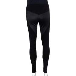 Givenchy Black Stretch Knit Patched Leggings M