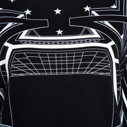 Givenchy Monochrome Knit Geometric Stars Print Sweatshirt L 