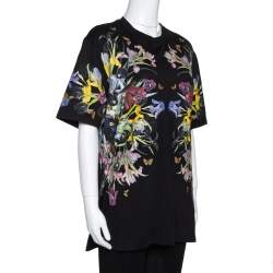 Pre Owned تي شيرت جيفنشي رقبة مستديرة قطن طباعة زهور أسود S