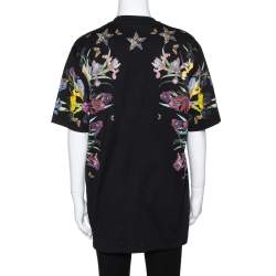 Pre Owned تي شيرت جيفنشي رقبة مستديرة قطن طباعة زهور أسود S