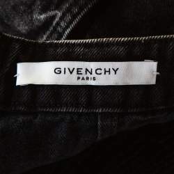 Pre Owned Givenchy Black Acid Washed Denim Mini Skirt M